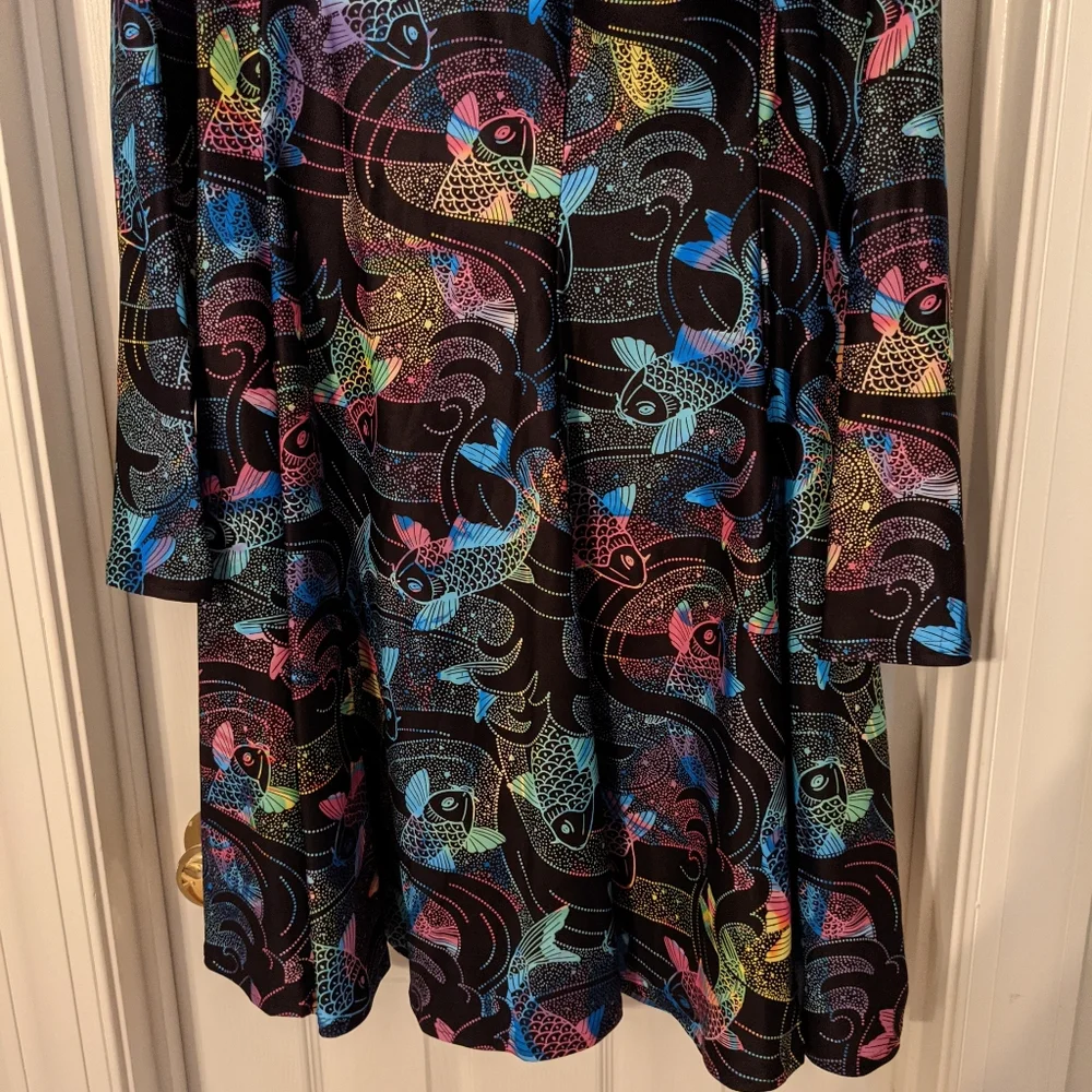 BlackMilk Koi Rainbow LS Evil LL Dress XL - Picture 8 of 9